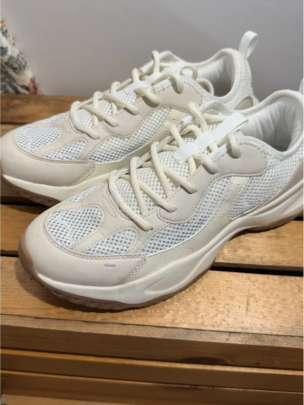Lady’s Tennis Shoes Target Women’s Beige/White Athletic Sneakers Solid